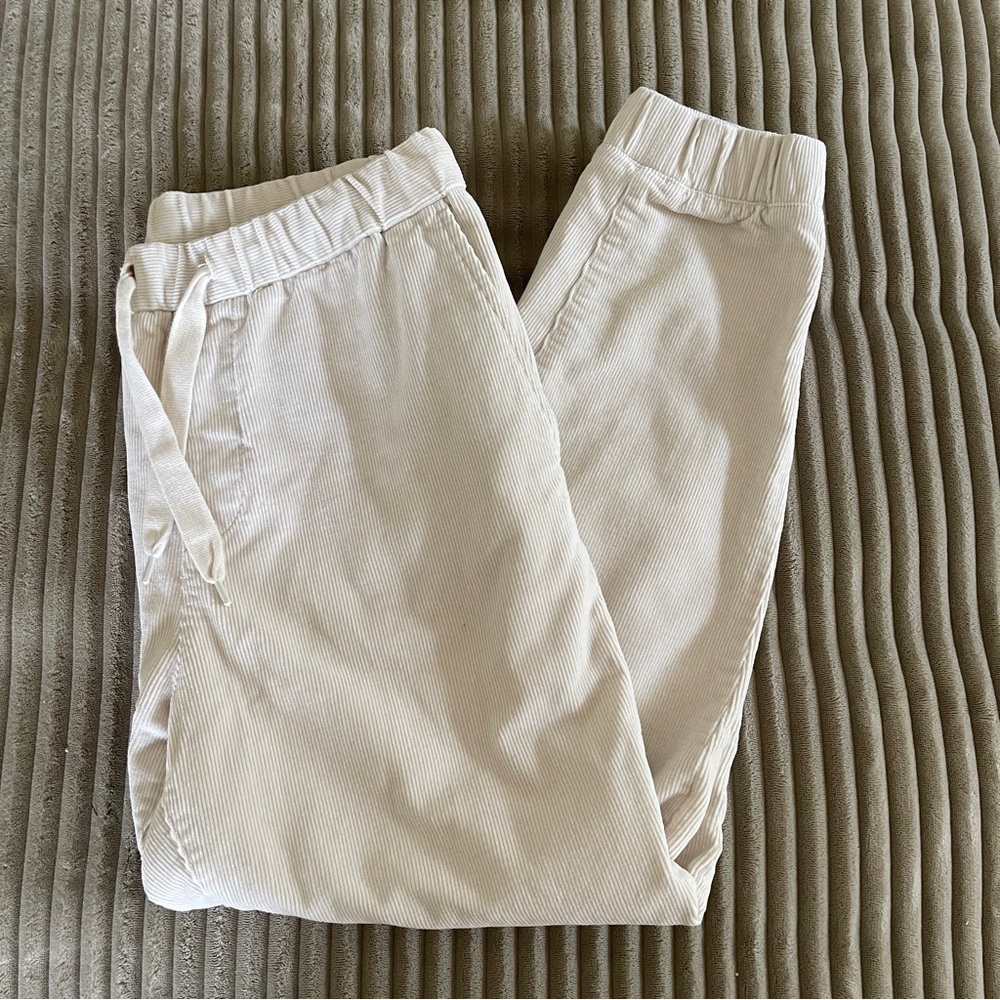 Zara Corduroy Joggers | Cream